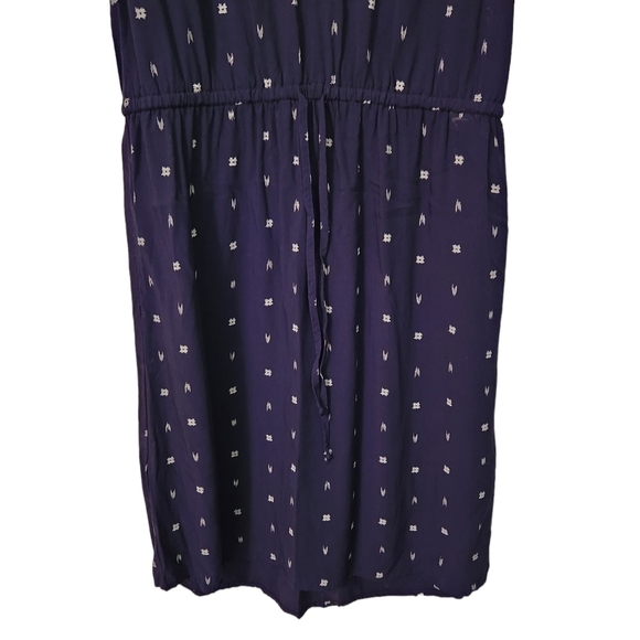 Gap navy blue white sleeveless v-neck mid dress - Picture 4 of 11